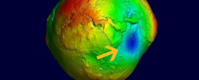 箭頭所指的地方就是重力「洞」