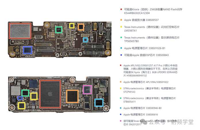 iPhone15的主板的射頻板部分