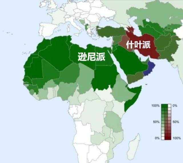 遜尼派和什葉派的分佈波斯人信仰什葉派